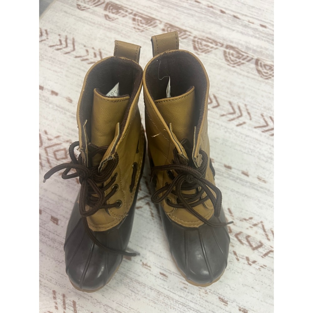 Capelli New York Kids Brown‎ Duck Boots Size 3 Big Kids Lace Up Rain Shoes